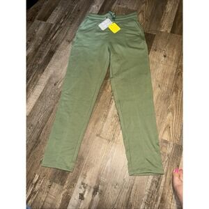 Women Drawstring Workout Pants Olive Color XL